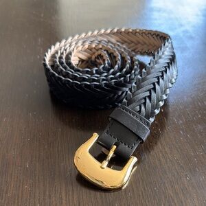 Black and Tan Woven Leather Belt